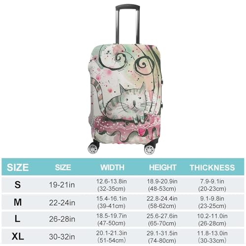 Cat on Cake Luggage Cover, Washable Elastic Suitcase Cover Protector Fit 18-32 Inch Luggage2