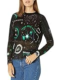 Hilo de lúrex metalizado Desigual Jers_Toronto Sudadera, Negro, XL para Mujer