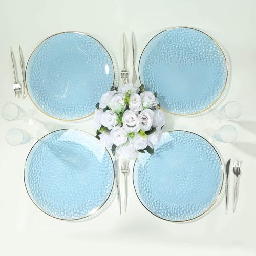 Platos Cargadores Plástico 13 in Redondo Azul Dusty x10 miniatura 6