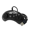 Old Skool USB Controller 6-Button Arcade Pad Compatible with Sega Genesis Mini, PS3, PC, Mac, Steam, Nintendo Switch - USB Port (Black)