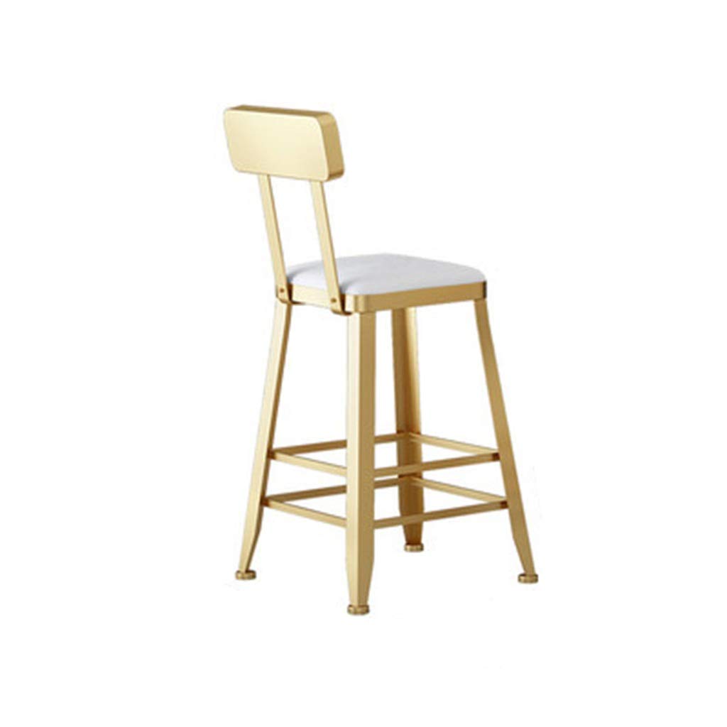Tabouret de bar à dossier haut ergonomique contre le mal de dos blanc