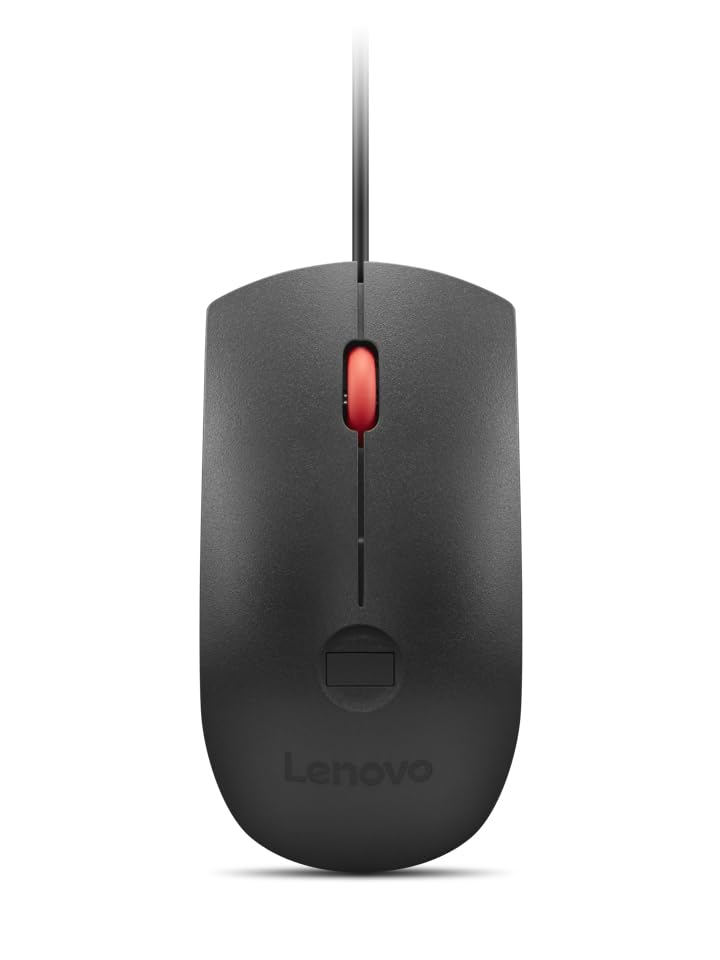 Ratón óptico de 3 botones Lenovo con cable USB para evitar falta de batería