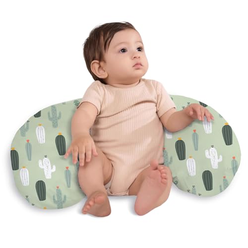 Image of Little Grape Land Nursing Pillow,Upgraded Breast Feeding Pillow for Mom,Breastfeeding & Bottle Feeding for 0–12 Months, Soft Machine Washable Cover with Firm Breathable Filling for Tummy Time, Cactus