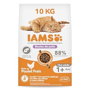 IAMS Croquette au Poulet pour Boule Poils 10 kg
