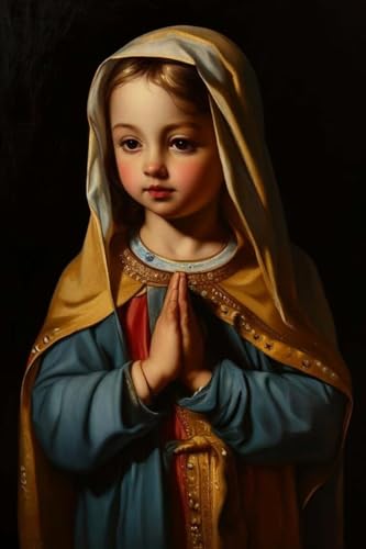 leww 5D Diamond Painting Kit Complet, DIY Pintura de Diamante, Virgen María Pintar Dibujos con Diamantes Cuadro Bordado Punto de Cruz para Adultos Niños Decoración de Pared Hogar 30x40cm