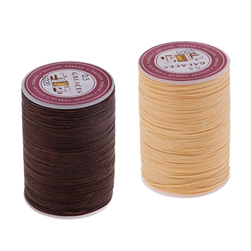 Image of 2 Rolls 130 Meters 0.5mm Round Polyester Waxed Thread Sewing Stitching | Sewing Thread
