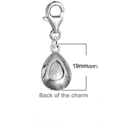 Sexy Sparkles Clip on Birthstones Dangling Lobster Clasp Charms for Bracelets2