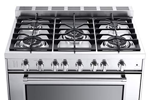 Verona VDFSGG365SS Prestige Series Vpfsgg365Ss 36 Inch All Gas Range Oven Freestanding 5 Sealed Burners Stainless Steel Storage Drawer Turbo Convection thumb #4