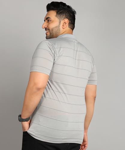 Image of INKKR Half Plus Size Men's Regular Fit Striped Tshirt
