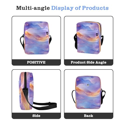 messenger bag for men mens shoulder bag Casual Purse Adjustable Strap for Travel Travel- Peach Blue Purple4