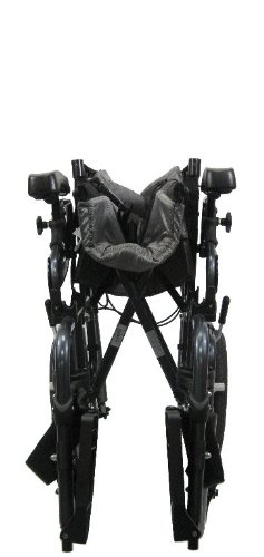 Karman Healthcare Vip-515-Tp-18 Foldable Tilt In Space Space Reclining Transport Wheelchair, Diamond Black, 14" Rear Wheels And 18" Seat Width #TOP2