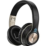 Riwbox TX8 Touch Control Bluetooth Headphones Over Ear, Matte Finish Premium Wireless Foldable Headphones with Mic TF Card Slot for Mobile/TV/PC/Home Office (Black)