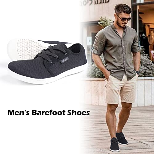 Vicocole Men's Barefoot Shoes Zero Drop Sneakers Wide Toe Box Minimalist Lightweight Shoes U122Czxxx611.De-Black.beige-11 #TOP1