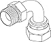 Tompkins Industries 3701-06-06 BSPP to BSPP Bent Tube Swivel Elbow, 90 Degree, Steel, 3/8-19 x 3/8-19