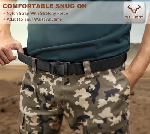 Image of BULLIANT Men Stretch Tactical Web Belt MultiPack 1.5 inch-Adjustable Fit | Smooth Sliding for Micro Fit - Tailored for Exact Size-Holeless for Golf Jeans or Casual