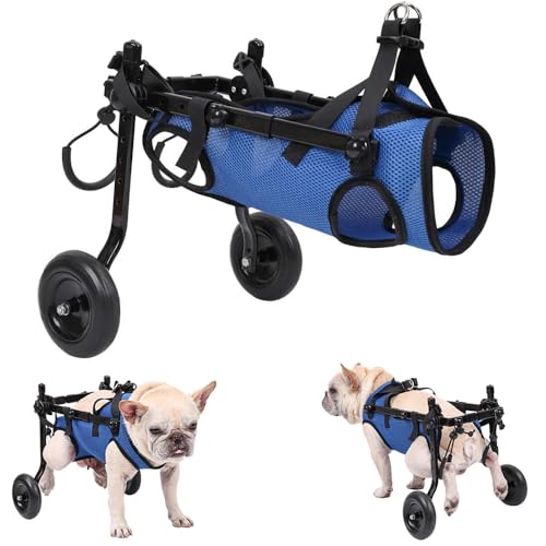 Dog Wheelchair, Adjustable Pets Cart Wheelchair for Back Legs,Dog Leg Brace and Hip Support, Assist Small Pets with Paralyzed Hind Limbs to Recover Their Mobility, Size M