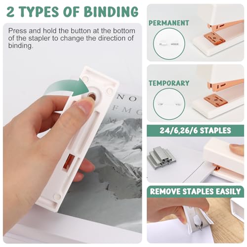 Ensemble de papeterie 12 en 1 blanc avec agrafeuse et ciseaux pour bureau - 5