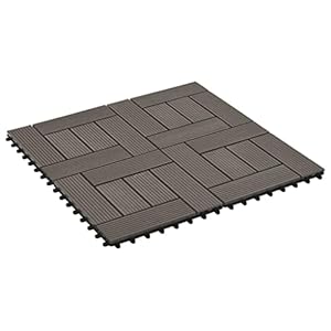 WPC tuintegels, 22 stuks, 30 x 30 cm, 2 m², antislip tegels voor terras, veranda, paviljoen en zwembad, middenbruin, donkerbruin