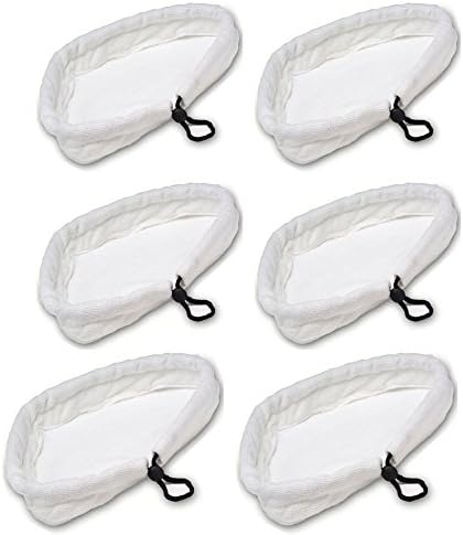 MEETOZ 6pcs Home Clean Steam Mop reusable Replacement MicroFiber Cleaning Pads Washable Cloths for H2O H20