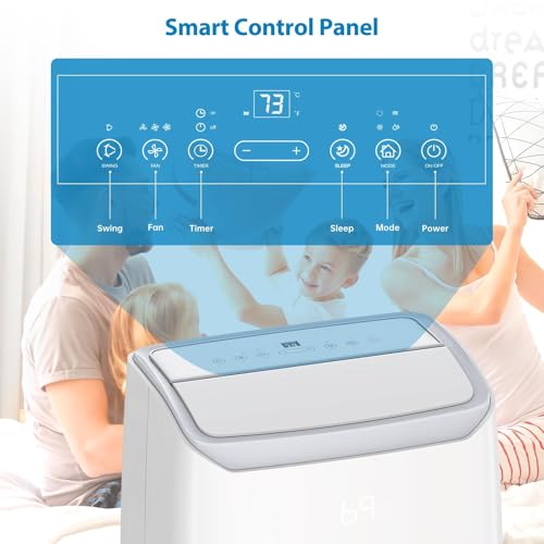 Image of 14000 BTU Portable Air Conditioners, 3-In-1 Unit Offers Fast Cooling, Dehumidification, Three-Speed Fan for Rooms Up to 750 Sq. Ft, with a 24-Hour Timer, Remote Control, and Operates Quietly