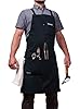 Hudson Durable Goods Professional Grade Chef Apron for Men and Women, 100% Cotton Work Apron for Kitchen, BBQ, and Grill, with Large Pockets for Tools, Towel Loop, Crossback Design - One Size, Navy #1