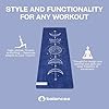 Yoga Mat With Strap 5mm Non Slip Suede & TPE - Blue Eco-Friendly Fitness & Exercise Mat for Home Gym, Pilates, Hot Yoga, and Meditation - Lightweight Durable 72 x 24 inch Workout Mat for Women, Men