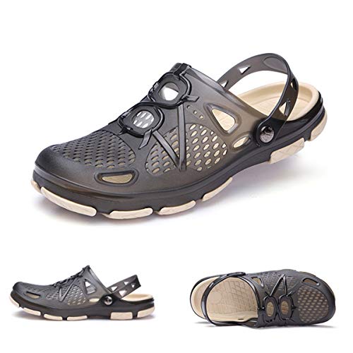 Ziitop Men's Garden Clogs Anti-Slip Beach Shower Sandals Slip On Massage Outdoor Walking Summer Slippers For Men Black 11 D(M) Us/Eu 45 #TOP2