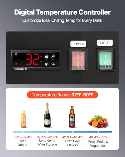 Image of VEVOR Commercial Merchandiser Refrigerator, 20.8 Cu.Ft / 590L Upright Beverage Cooler, 2 Glass Door Display Refrigerator with Customizable Lightbox, 8 Adjustable Shelves, Soft LED Lighting & Casters