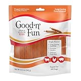 Good 'n' Fun Triple Flavor Ribs Chews for All Dogs, 12 Ounces, Treat Your Dog to Long-Lasting Chews Made with Beef Hide, Chicken and Pork Hide