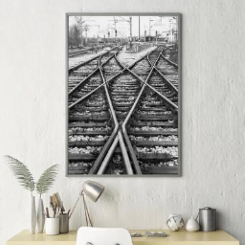Affiches en noir et blanc de peinture sur toile de pistes art mural maison 80x120cm