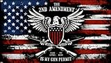 2nd Amendment Flag, 3x5 ft Patriotic Pro Gun Second Amendment Banner – American Flag Indoor Wall Art Poster Gift, USA Outdoor Yard Decor Backdrop, Patriot Novelty Sign with Grommets for Hanging