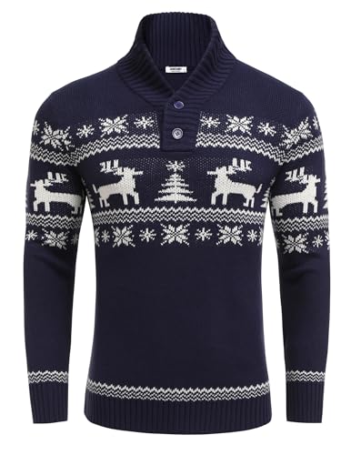 Pull de Noël moche homme COOFANDY tricoté flocon de neige chic