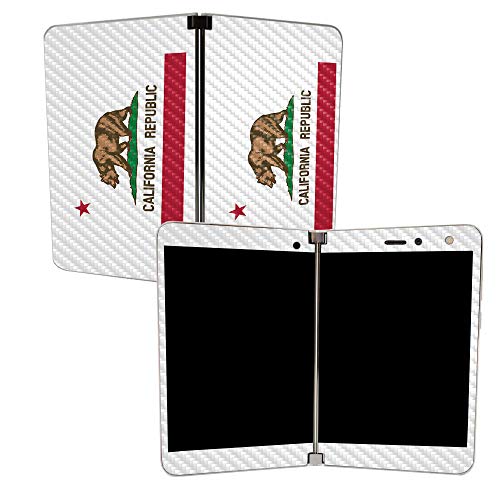 Image of MIGHTY SKINS MightySkins Carbon Fiber Skin for Microsoft Surface Duo - California Flag | Protective, Durable Textured Carbon Fiber Finish | Easy to Apply | Made in The USA