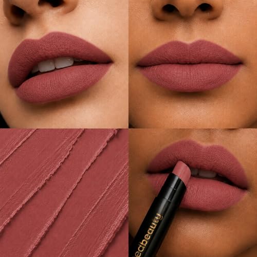 Image of BAKED BEAUTY Super Matte Lip Cream Crayon Pack of 3 Lipstick for Women | Long-Lasting 8 Hours Stay Non Transfer Retractable | Smudge Proof & Waterproof Lipstick Enriched with Jojoba Oil & Vitamin E 7.5g Mocha Talk