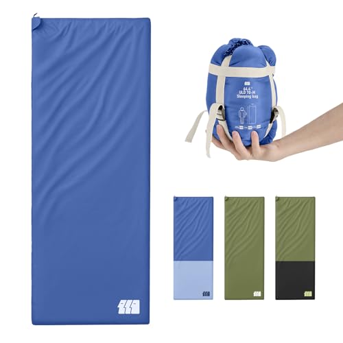 Warm Weather Sleeping Bags for Adults - Lightweight/Compact/Ultralight/Backpacking/Waterproof/Packable, Free Compression Sack - Best for Summer Camp, Hiking, Motorcycle, Easy to Carry, Small Space