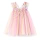 Miipat Baby Mädchen Kleid Ärmellos Schmetterling Prinzessin Tüllkleid Kleinkind Mädchen Blumenmädchenkleider Hochzeit Geburtstag Partykleid Rainbow 100 2-3 Jahre