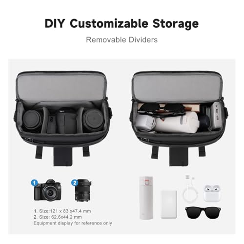 Bolsa cruzada para cámara DSLR impermeable negra miniatura 2