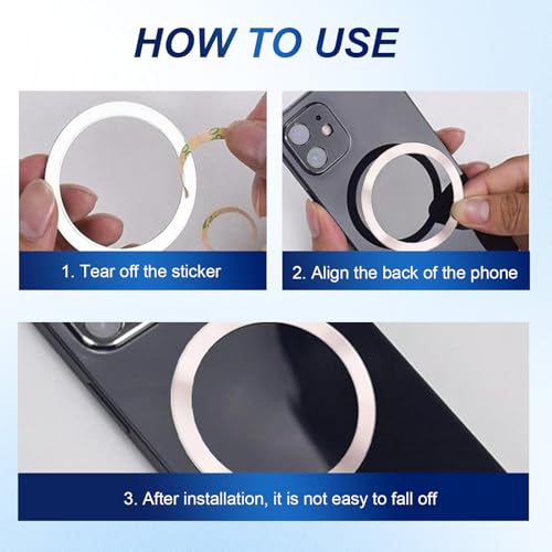 Katyjun 9 Stück Magnetring Handy, Handy Kleber Rückseite, Metallring Handyhülle Handymagnet