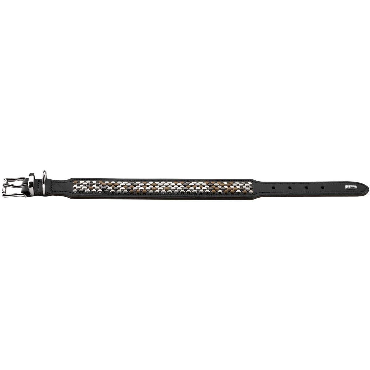 HUNTER Arizona UP Dog Collar Colour: Black, Sturdy Cowhide Leather, Luxurious Rivet Decoration, Soft and Robust, Unique - Image 4