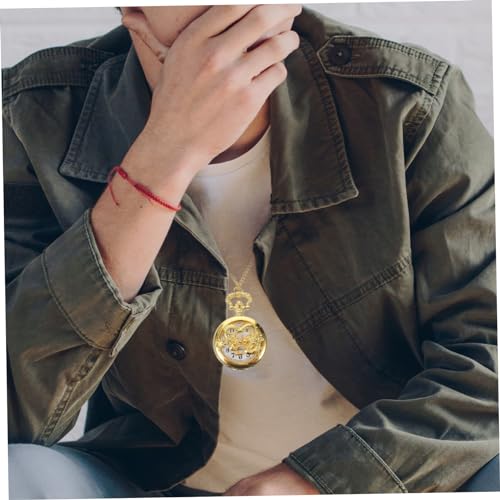 WOFASHPURET Relógio De Bolso Dragão Dourado Relógio De Bolso Vintage Relógio De Bolso Feminino Relóg