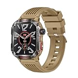 Lazmin112 Smartwatch da Uomo HT29, Fitness Tracker Touchscreen HD da 2,01 Pollici con Oltre 100 modalità Sport, Impermeabile IP68, Cardiofrequenzimetro e Monitoraggio del Sonno, Torcia (YELLOW)