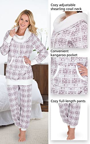 PajamaGram Soft Fleece Pajamas Women - Pajamas for Women, Pink, 2X, 20-22 - Thumbnail 5