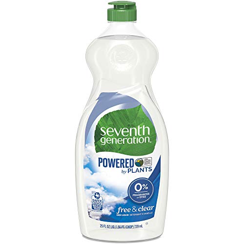 Seventh Generation 22733CT Natural Dishwashing Liquid, Free & Clear, 25 oz Bottle (Case of 12)