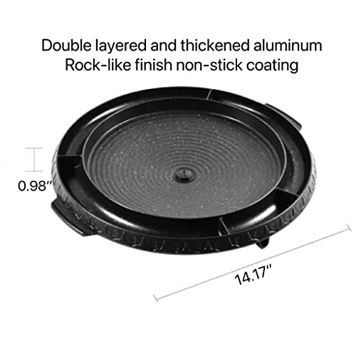Milange Korean Bbq Grill Pan 14.17" Non-Stick Medical Stone Coating Surface Barbecue Grill Plate Smokeless Stovetop Scratch-Resistant Multi Pan For Indoor And Outdoor Use #TOP2