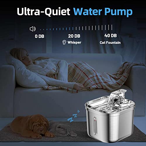 Fuente automática para agua de mascotas 2L acero inox miniatura 3