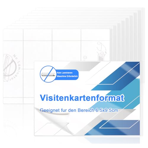 10 Stück Laminierfolien Selbstklebende Laminierfolie Kaltlaminierfolie 65x95mm Laminieren ohne Gerät Transparent Kaltlaminierfolie für Visitenkarten Fotos Speisekarten