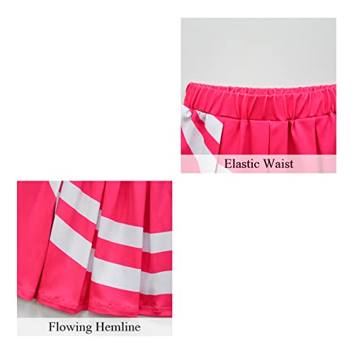 Zivanto Zombies Costume For Girls Halloween Cosplay Dresses Christmas Outfits Size 8 Cheerleader Dress Cheering Dance Skirt Fancy Dress-Up School Uniforms Football Performance Pink 140 #TOP4