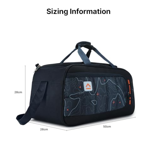 Image of uppercase Topo 50cm Duffle Bag | 36 LTS | Dust Resistant Travel Bag | Spacious Main Compartment | Adjustable Shoulder Strap |Sustainable Duffle Bag for Women & Men | 1500 Days Warranty (Blue)