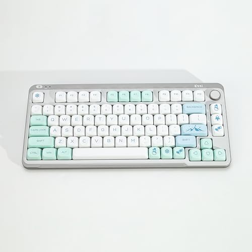 Image of KBDiy Snow Mountain KOA Profile Keycaps Set,Dye-Sublimation PBT Blue Custom Keyboard Keycap,138 Keys Cap Set for Cherry Gateron MX Switches Mechanical
