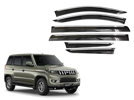 Malik AUTO Unbreakable Chrome Line Door Visor for Bolero NEO (Set of 6Pcs)-image-35